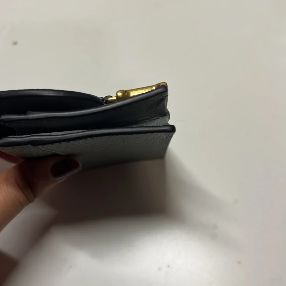 COPY - Dior saddle flap card holder in blue gray